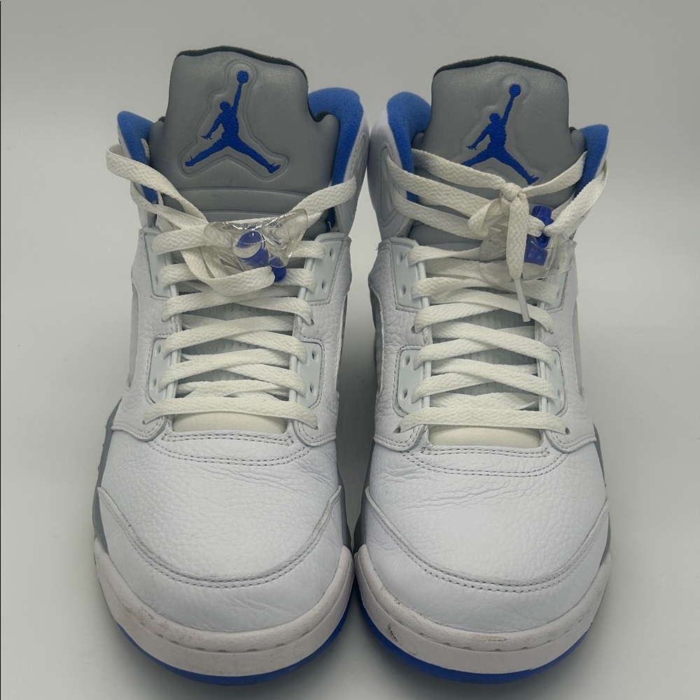 Men’s Jordan 5 White and Blue Sneakers